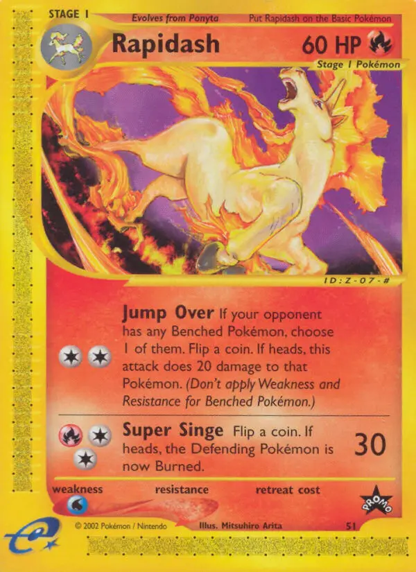 Rapidash 51 card from Wizards Black Star Promos