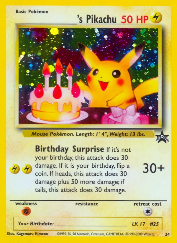 _____'s Pikachu 24 — Wizards Black Star Promos 24, Holofoil finish