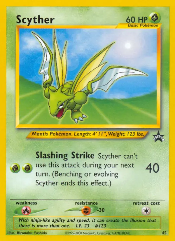 Scyther 45 card from Wizards Black Star Promos