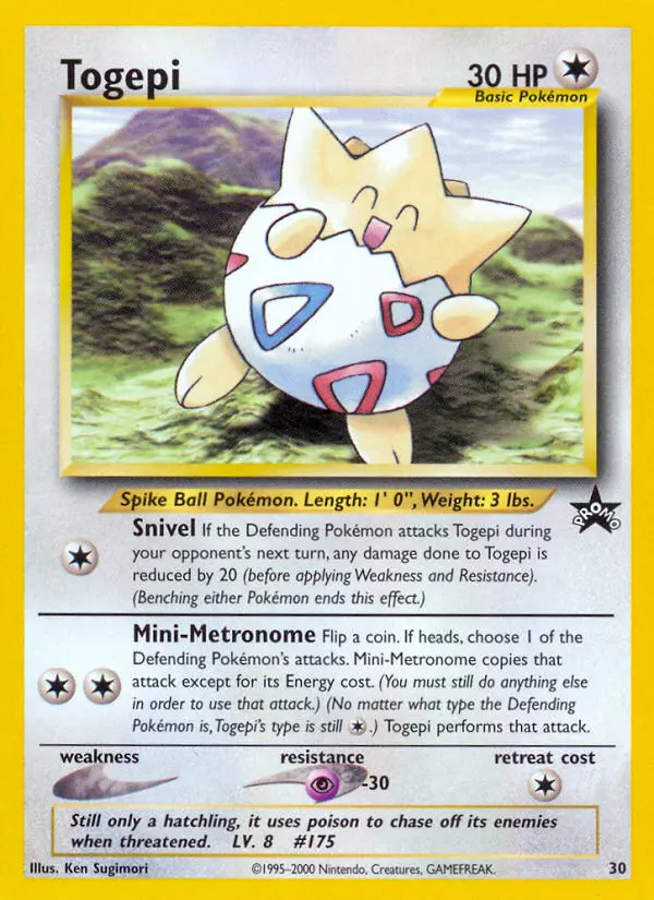 Togepi 30 card from Wizards Black Star Promos