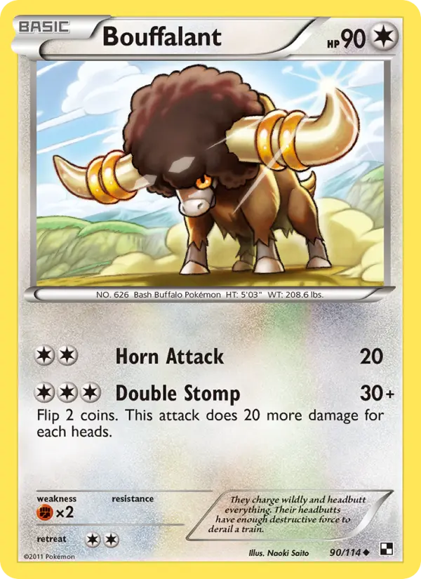 Bouffalant 90 card from Black & White