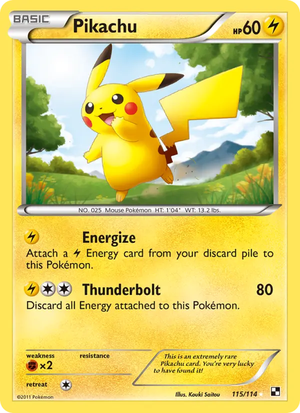 Pikachu 115 — the most expensive Black & White card