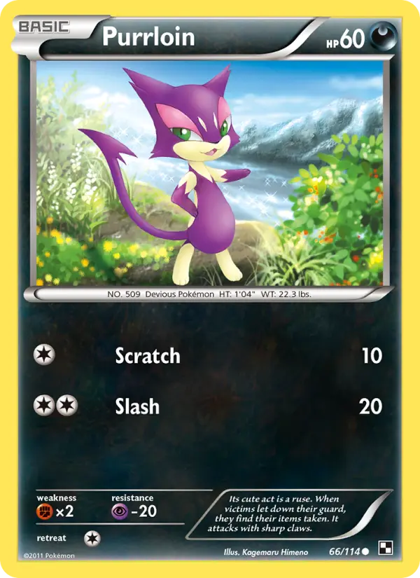 Purrloin 66 card from Black & White