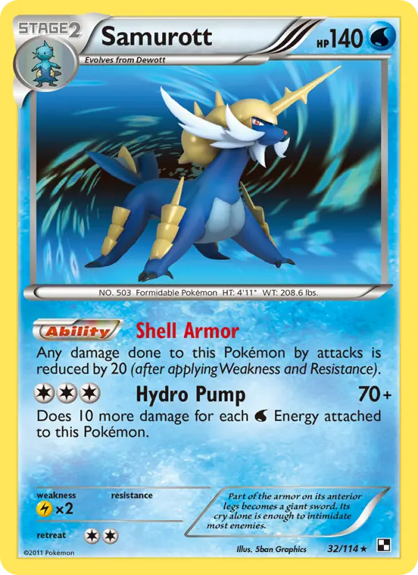 Samurott 32 card from Black & White