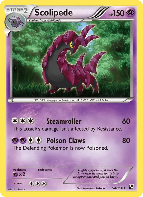 Scolipede 54 card from Black & White