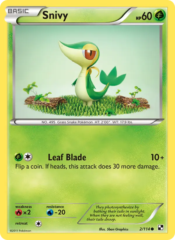 Snivy 2 card from Black & White