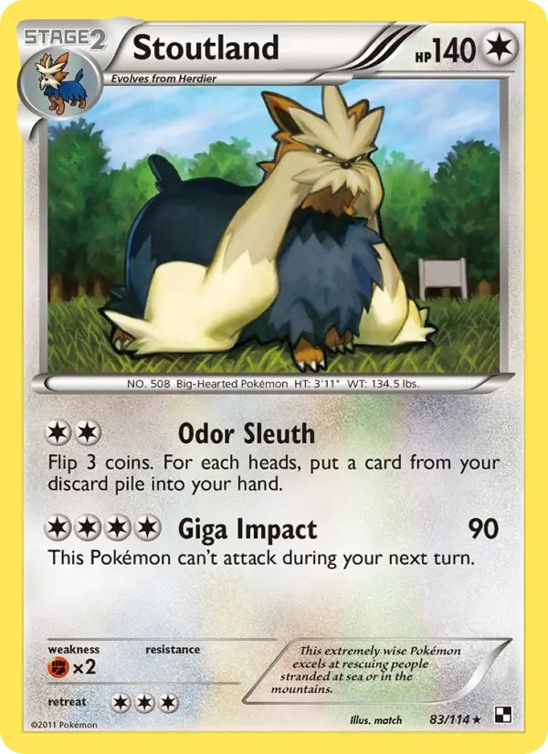 Stoutland 83 card from Black & White