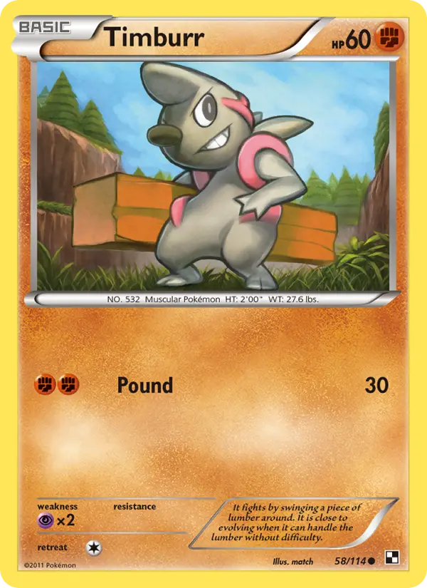 Timburr 58 card from Black & White