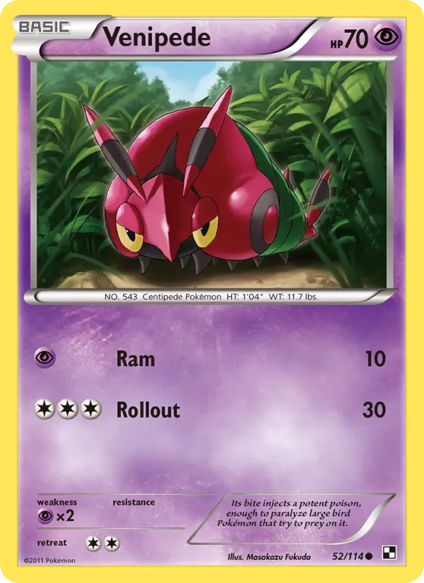 Venipede 52 card from Black & White