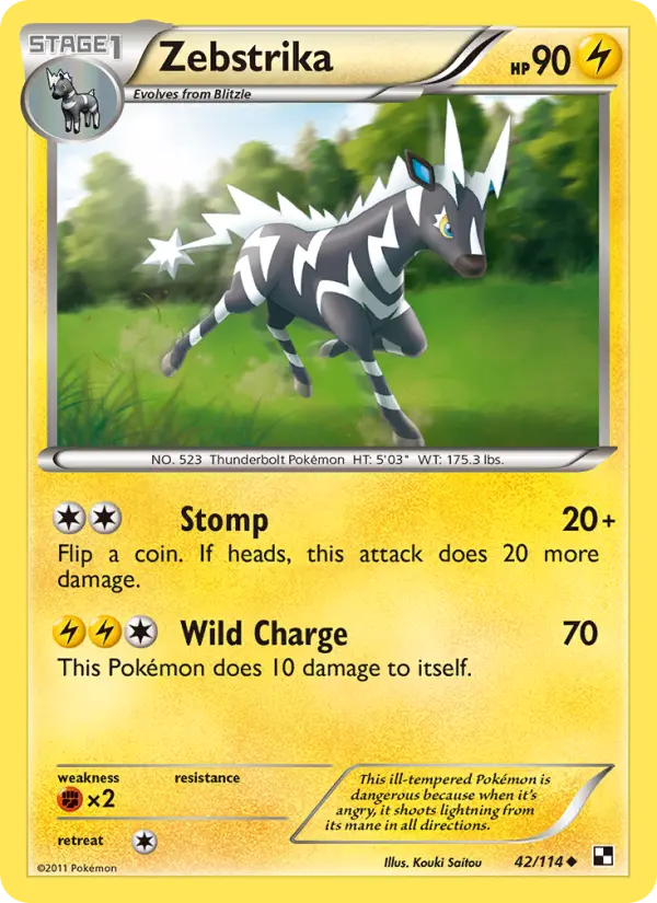 Zebstrika 42 card from Black & White