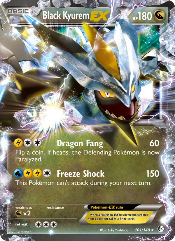 Black Kyurem-EX 101 card from Boundaries Crossed