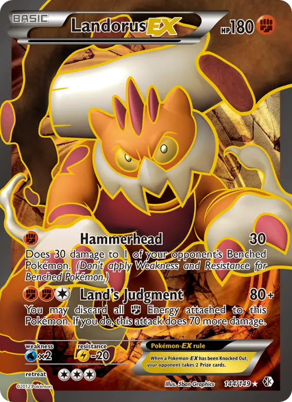 Landorus-EX 144 — Boundaries Crossed 144, Holofoil finish