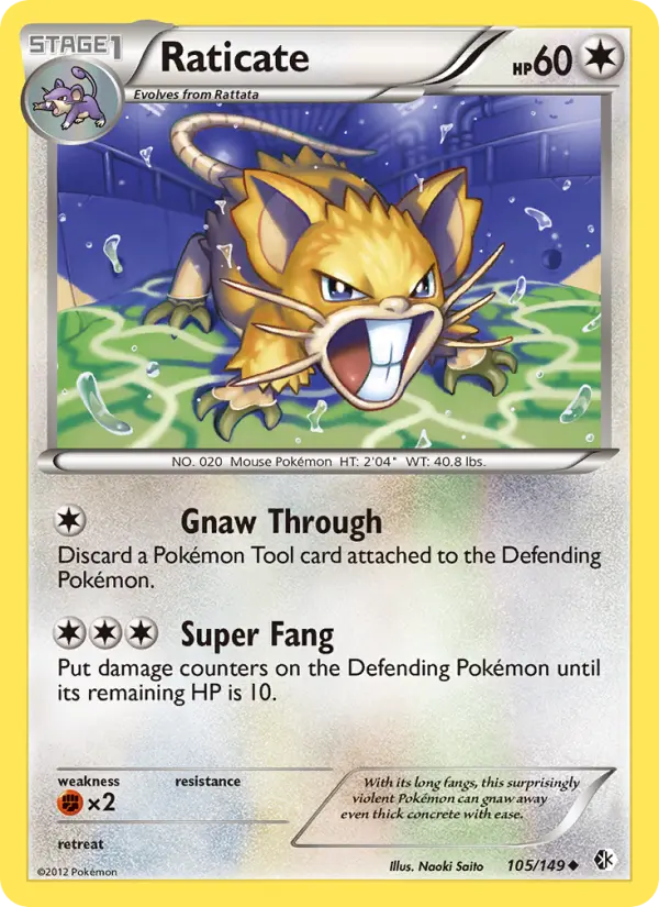 Raticate 105 card from Boundaries Crossed
