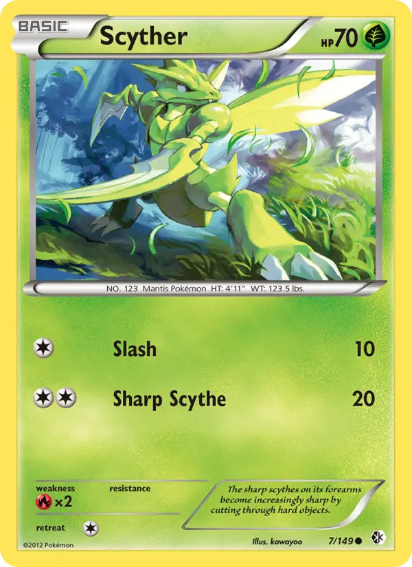 Scyther 7 card from Boundaries Crossed