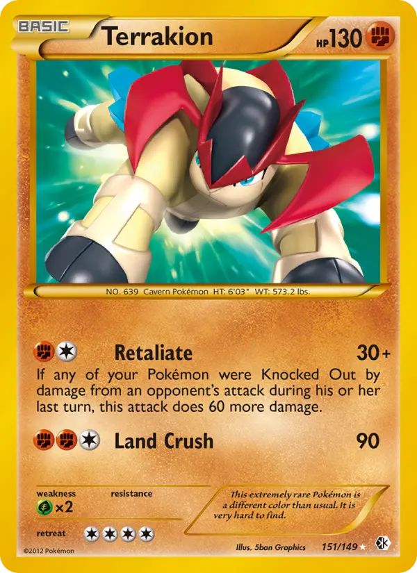 Terrakion 151 card from Boundaries Crossed