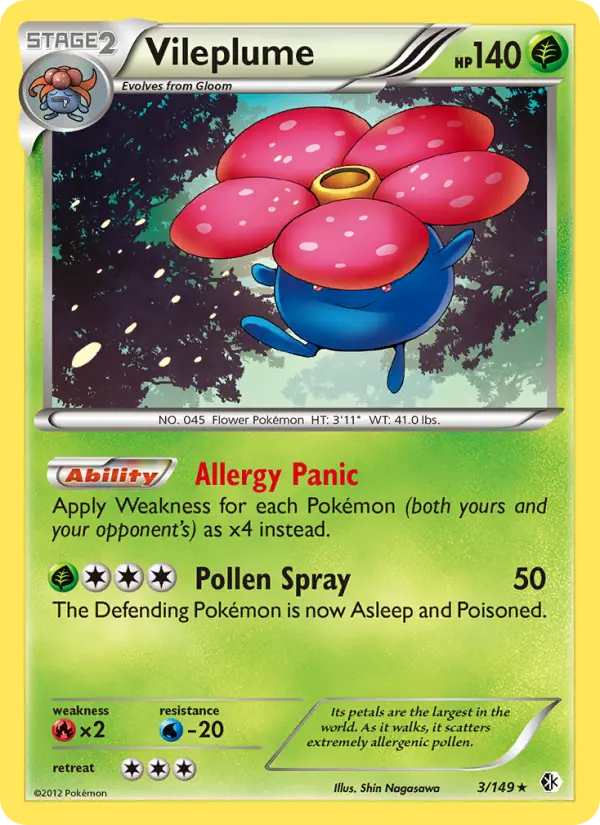 Vileplume 3 card from Boundaries Crossed