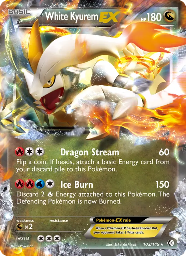 White Kyurem-EX 103 card from Boundaries Crossed