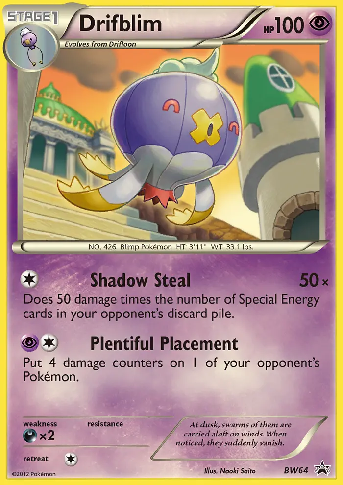 Drifblim BW64 card from BW Black Star Promos