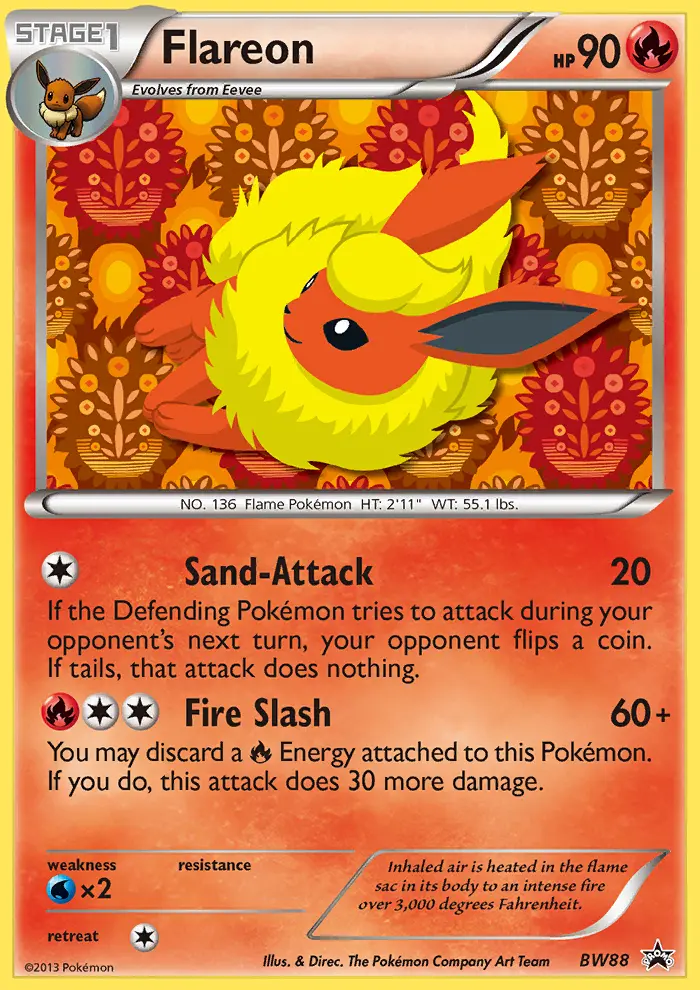 Flareon BW88 — BW Black Star Promos BW88, Holofoil finish
