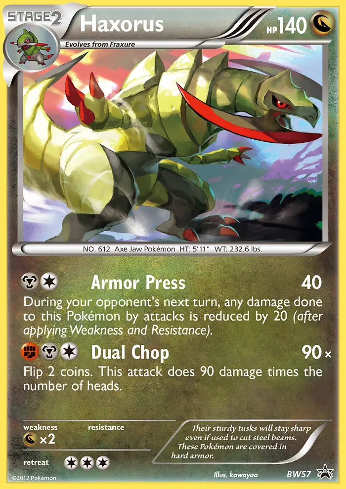 Haxorus BW57 card from BW Black Star Promos