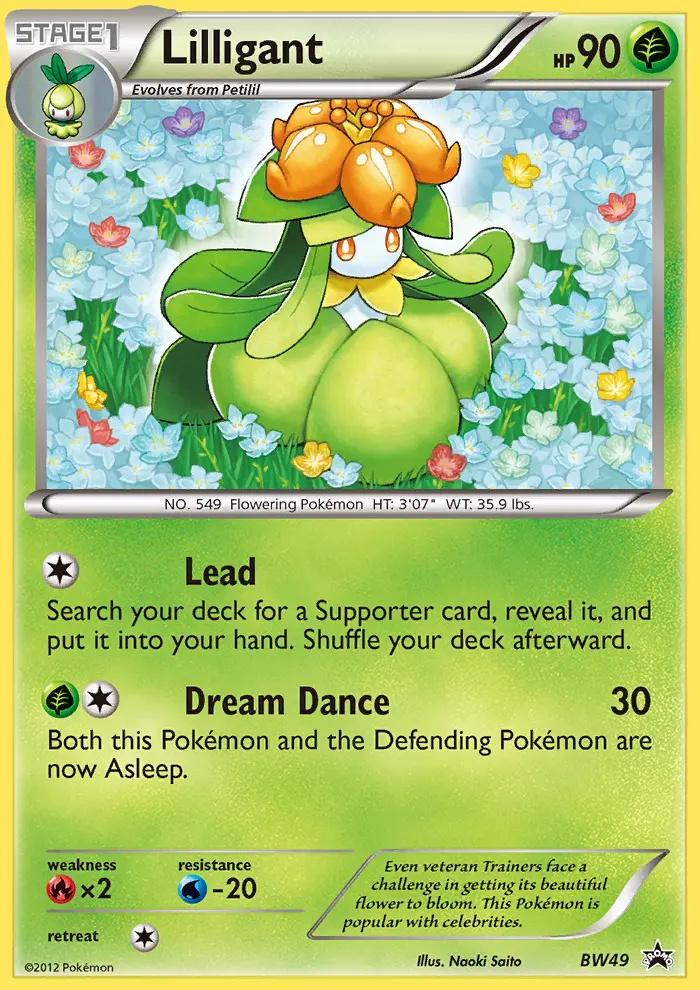 Lilligant BW49 card from BW Black Star Promos