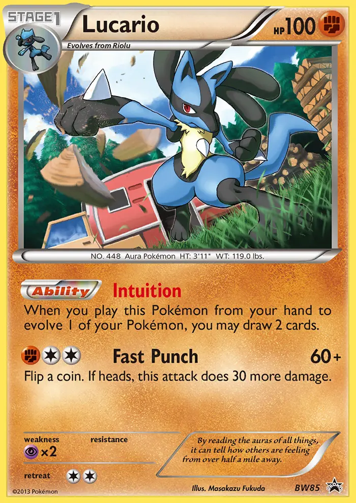 Lucario BW85 card from BW Black Star Promos