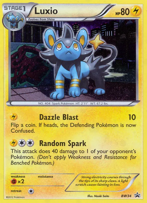 Luxio BW34 card from BW Black Star Promos