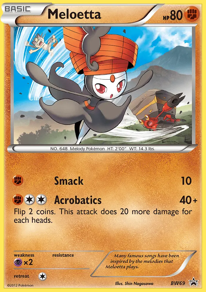 Meloetta BW69 card from BW Black Star Promos
