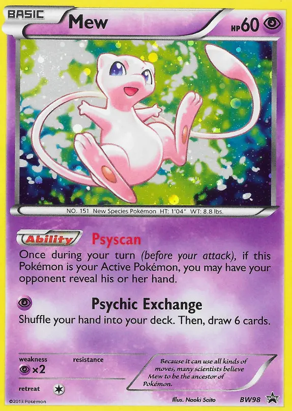 Mew BW98 — BW Black Star Promos BW98, Holofoil finish