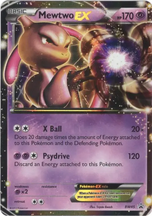 Mewtwo-EX BW45 — BW Black Star Promos BW45, Holofoil finish