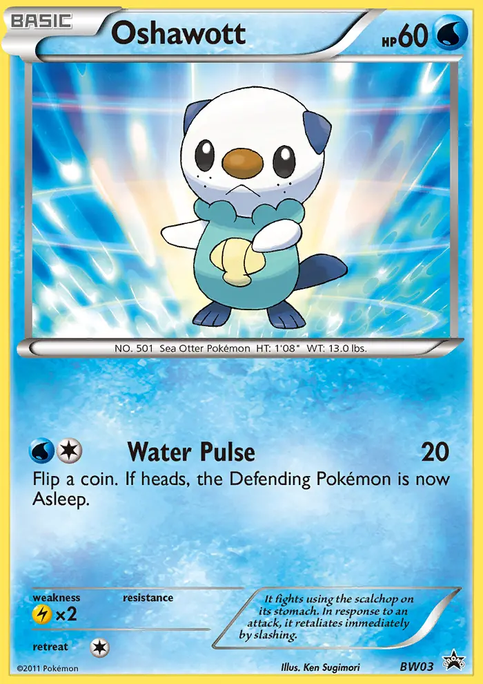 Oshawott BW03 card from BW Black Star Promos