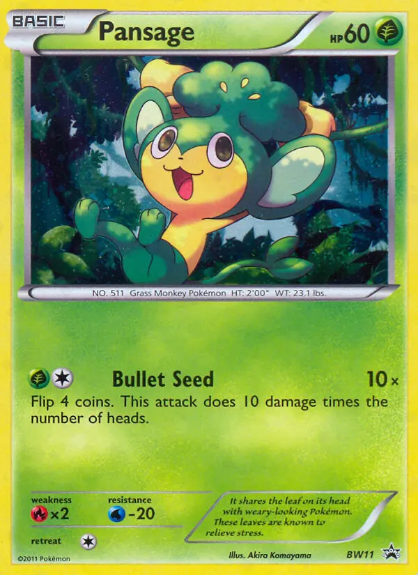 Pansage BW11 card from BW Black Star Promos