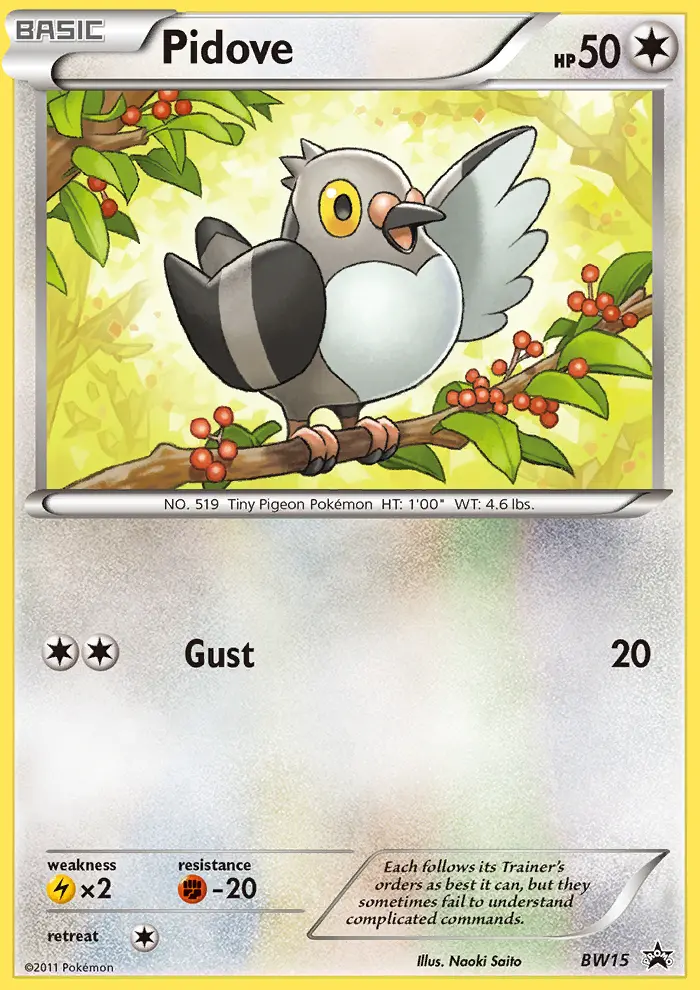 Pidove BW15 card from BW Black Star Promos