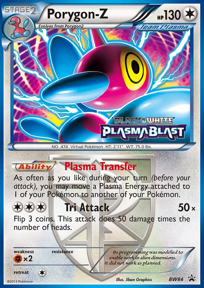 Porygon-Z BW84 card from BW Black Star Promos