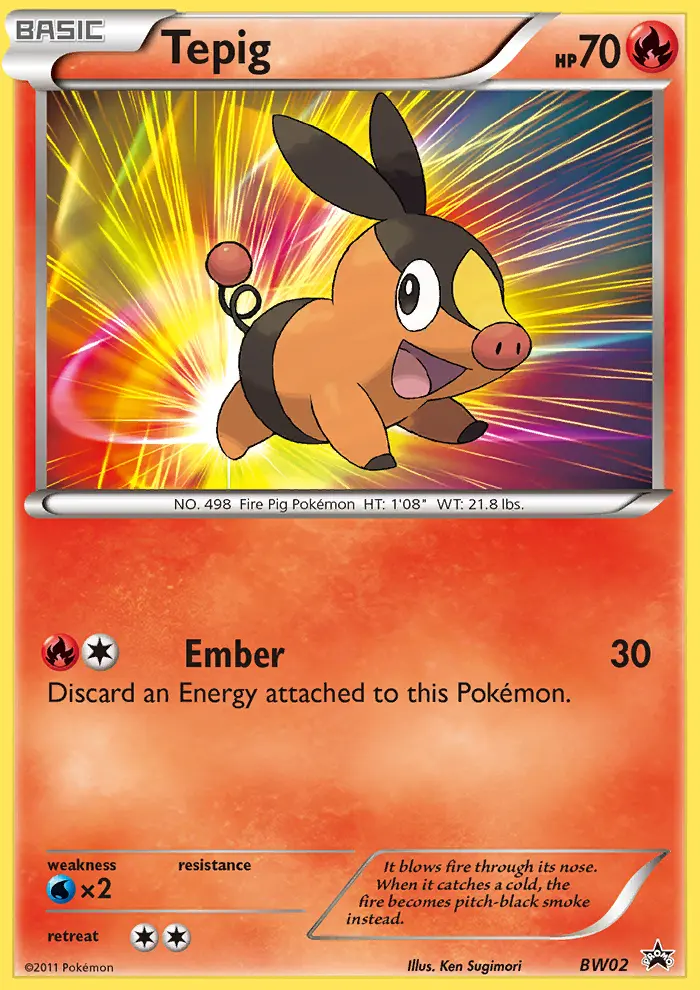 Tepig BW02 card from BW Black Star Promos