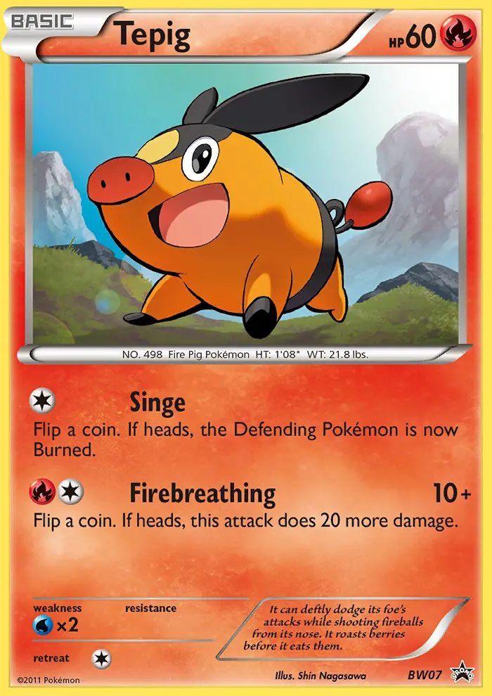 Tepig BW07 card from BW Black Star Promos
