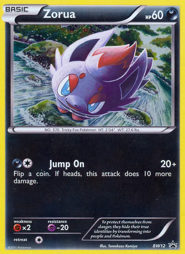 Zorua BW12 card from BW Black Star Promos