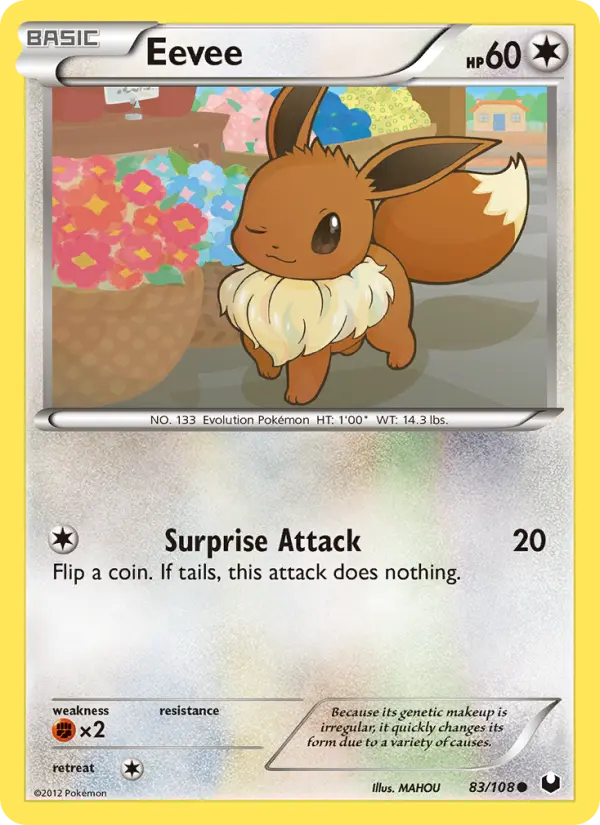 Eevee 83 card from Dark Explorers