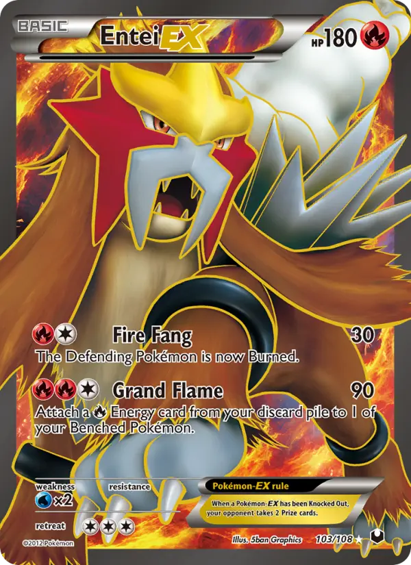 Entei-EX 103 card from Dark Explorers