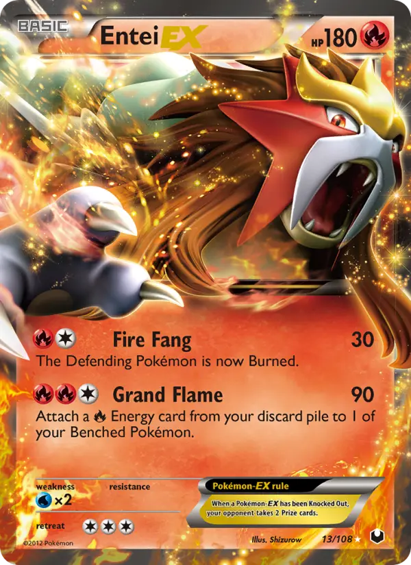 Entei-EX 13 card from Dark Explorers