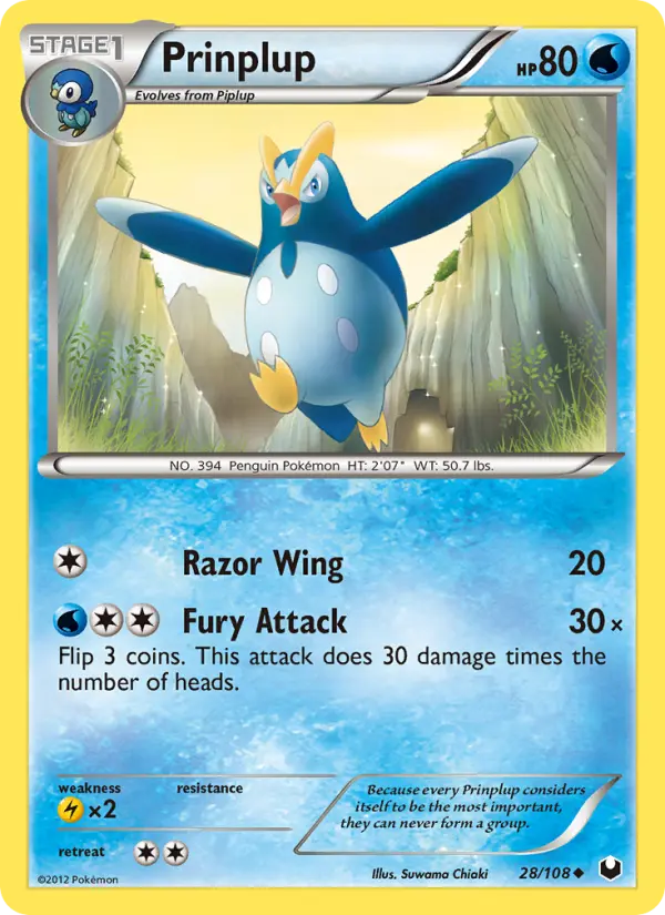Prinplup 28 card from Dark Explorers