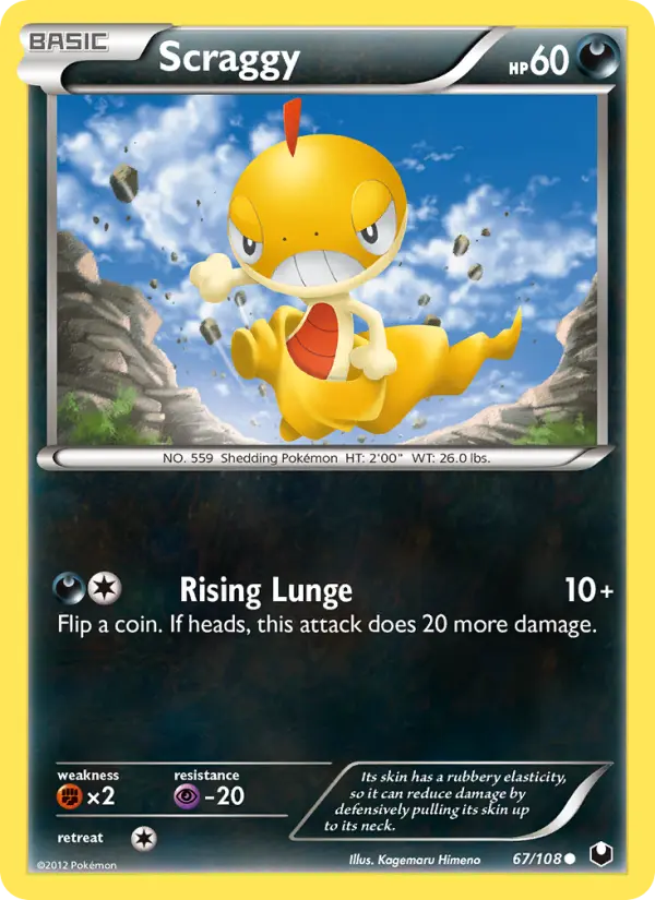 Scraggy 67 card from Dark Explorers