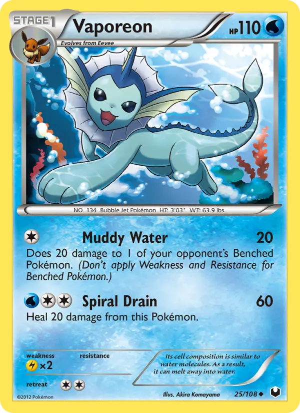 Vaporeon 25 card from Dark Explorers