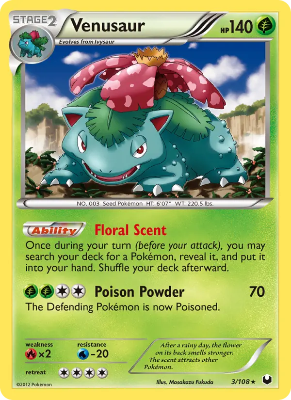 Venusaur 3 card from Dark Explorers