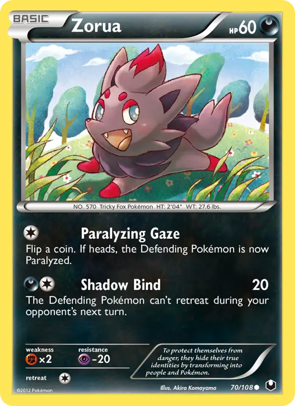Zorua 70 card from Dark Explorers