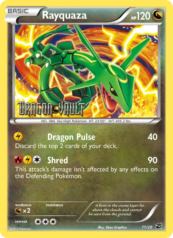 Rayquaza 11 card from Dragon Vault