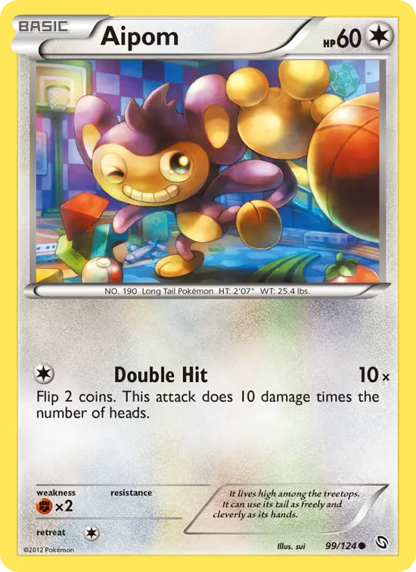 Aipom 99 card from Dragons Exalted