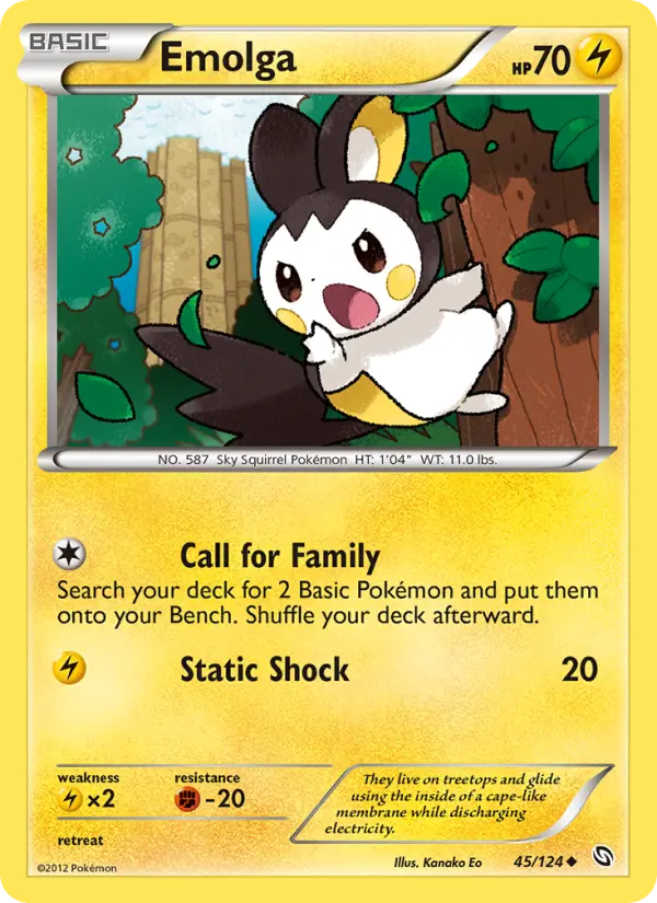 Emolga 45 card from Dragons Exalted