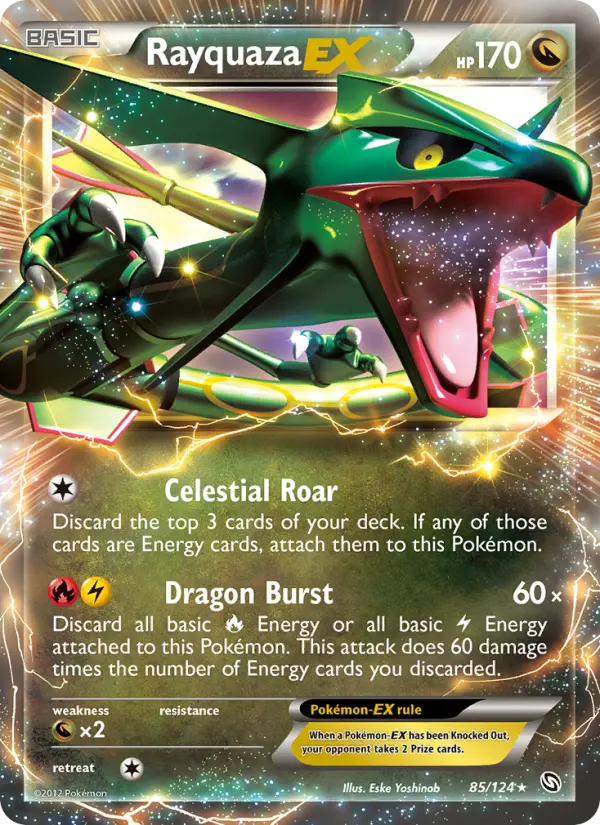 Rayquaza-EX 85 card from Dragons Exalted