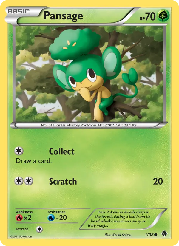 Pansage 1 card from Emerging Powers